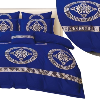 Pościel 160x200 bawełna satynowa Greckie wzory - PK739 z PRZEŚCIERADŁEM